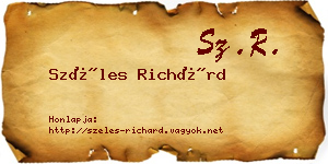 Széles Richárd névjegykártya