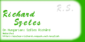 richard szeles business card
